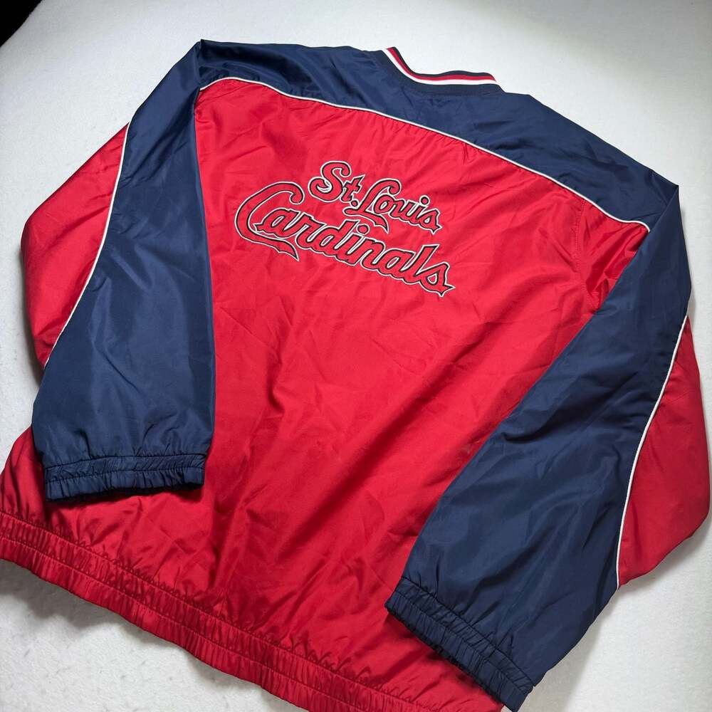 Vintage MLB St. Louis Cardinals Genuine Merchandise V-Neck Pullover Windbreaker